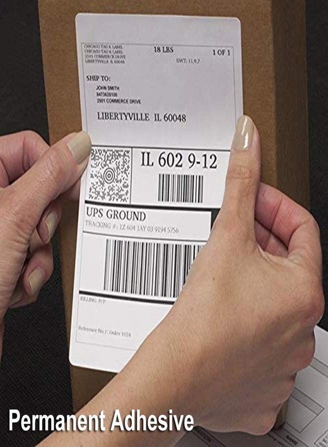 Immuson Fanfold 4 x 6 Direct Thermal Shipping Labels with Perforations, 2000 Labels, 1000 Labels/Stack, Permanent Adhesive, White Mailing Labels for Zebra Thermal Printer 2 Stacks - Image 5