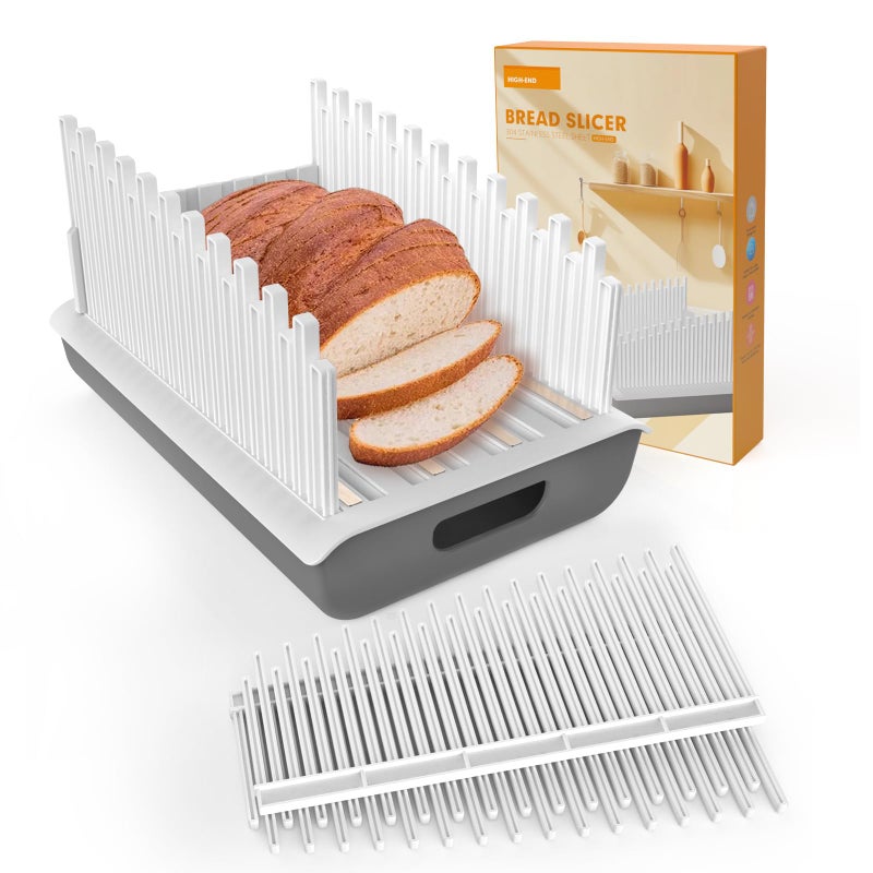 Jumeihui Bread Slicer For Homemade BreadBread Slicer Guide For Width Is Adjustable And ReplacedBread Loaf Slicer With Crumb TraySuitability For Homemade Bread Bagels Cakes