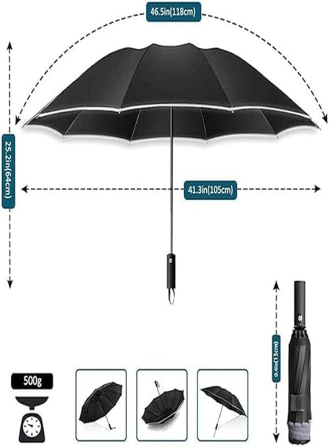BlizzCart UPF 50+ UV Protection Travel Umbrella - Automatic on/off, Folding and Portable, Compact, Windproof, Lightweight, Sunscreen Umbrella With Reflective Strip for Men and Women Multicolor - Image 3