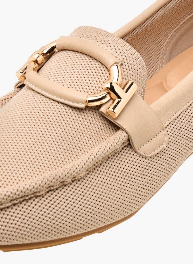 Le Confort Textured Slip-On Loafers with Metal Trim - Image 4