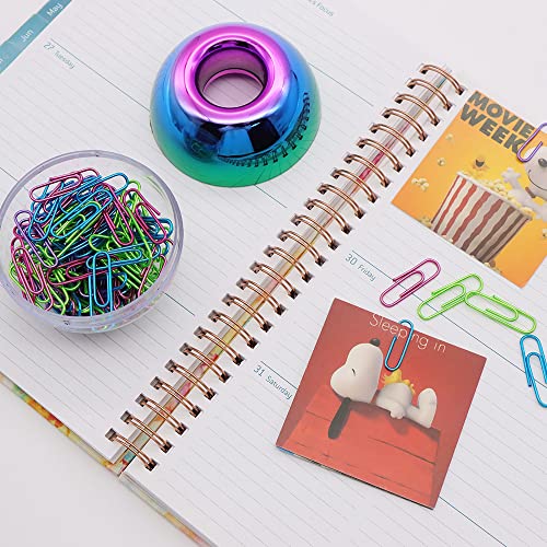 Mogoostry Cute Magnetic Paper Clip Holder for Desk 100Pcs 28mm(1.1") Small Paperclips Dispenser for Home Office Accessories (Rainbow) - Image 3