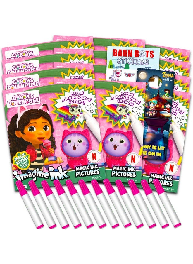 DreamWorks Gabby'S Dollhouse Imagine Ink Coloring Book Set For Kids12 Pack Nomess Magic Ink Gabby'S Dollhouse Coloring Books With Barn Bots Stickers And Door Hanger (Gabby'S Dollhouse Party Favors Bundle) - Image 1