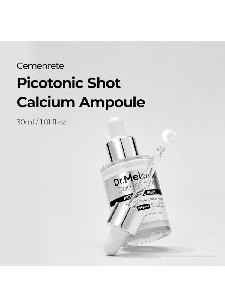 دكتور ميلاكسين أمبول Dr. Melaxin Cemenrete Picotonic Shot Calcium – أمبول كوري لتقوية حاجز البشرة وترطيبها وتحسين مرونتها - Image 2