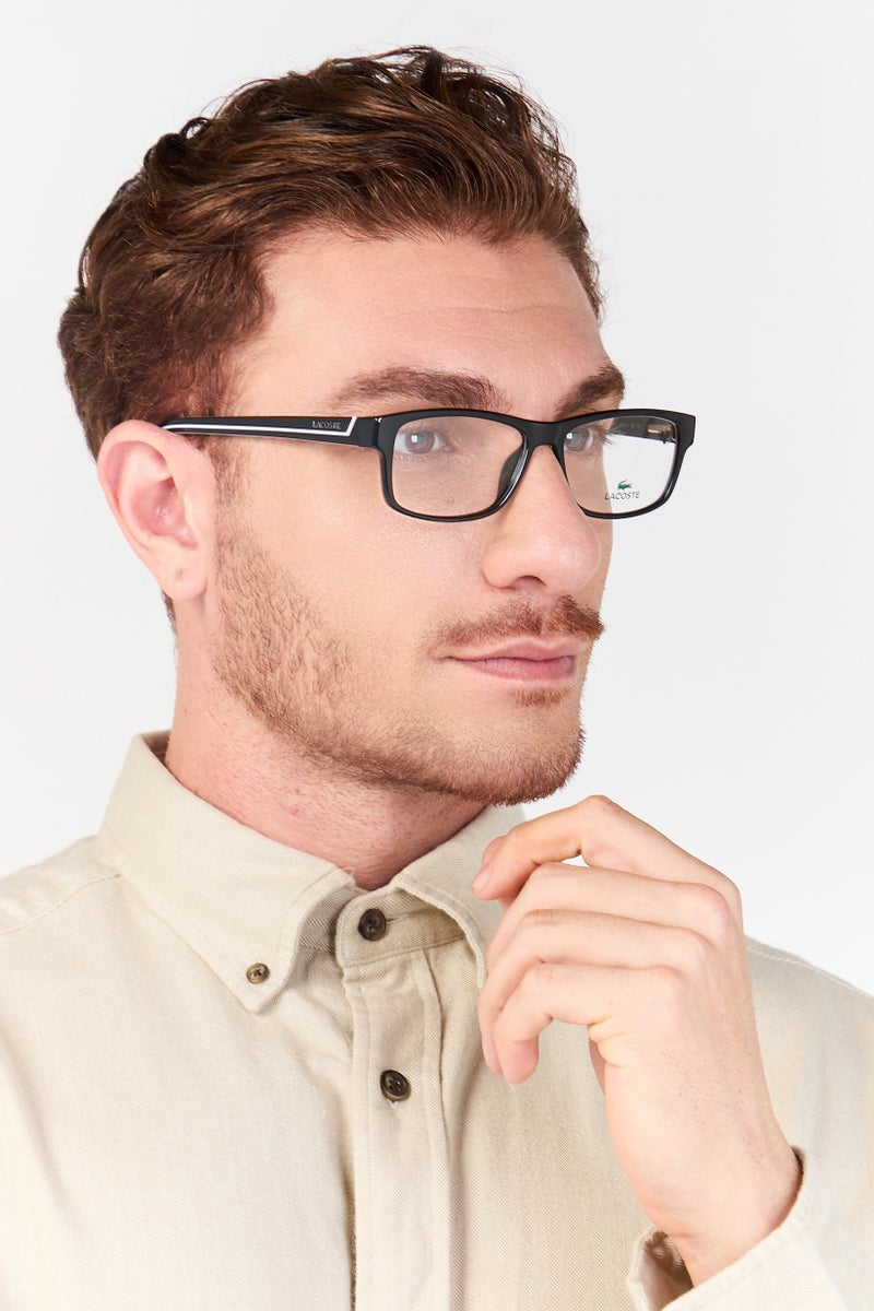 LACOSTE Men L2707 Rectangular Eyeglasses, Black - Image 2