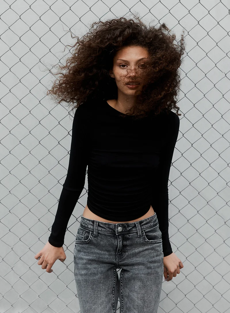 اتش اند ام Gathered Jersey Top