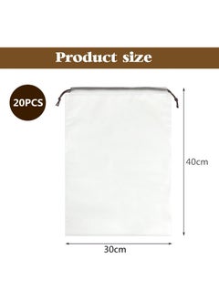 HOFEESEA 20 PCS Transparent Travel Shoe Bags for Packing, Clear Drawstring Travel Shoe Storage Bag, Portable Shoes Organizer Pouch with Rope  - Image 5