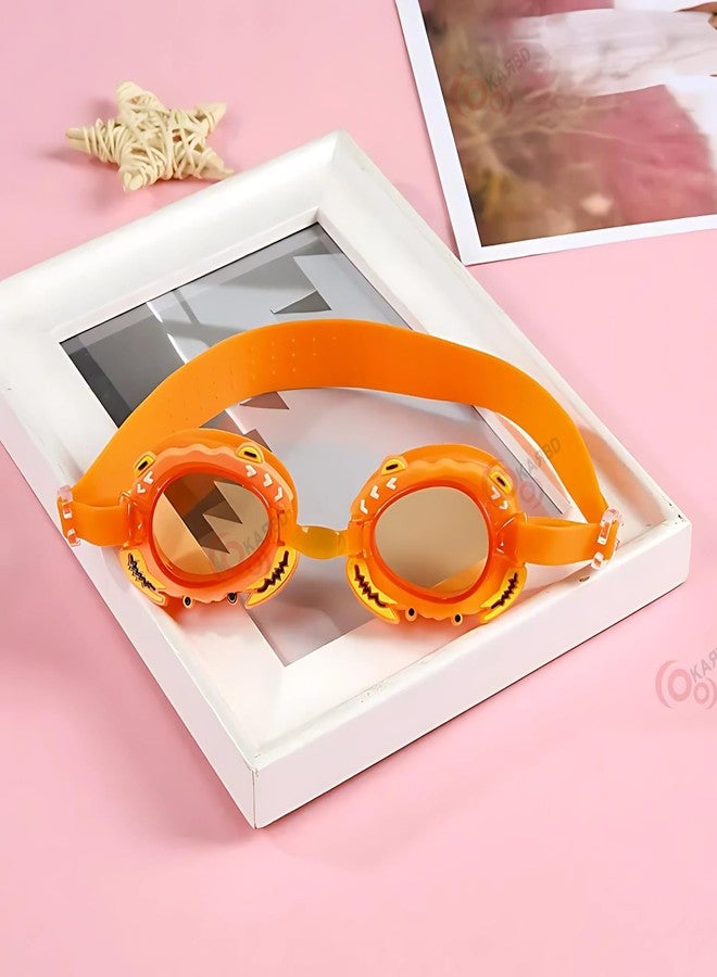 KARBD Swimming Goggles Crab Cartoon Design Universal Size for Kids (Crab Cartoon Orange) - Image 2