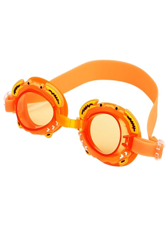 KARBD Swimming Goggles Crab Cartoon Design Universal Size for Kids (Crab Cartoon Orange) - Image 1