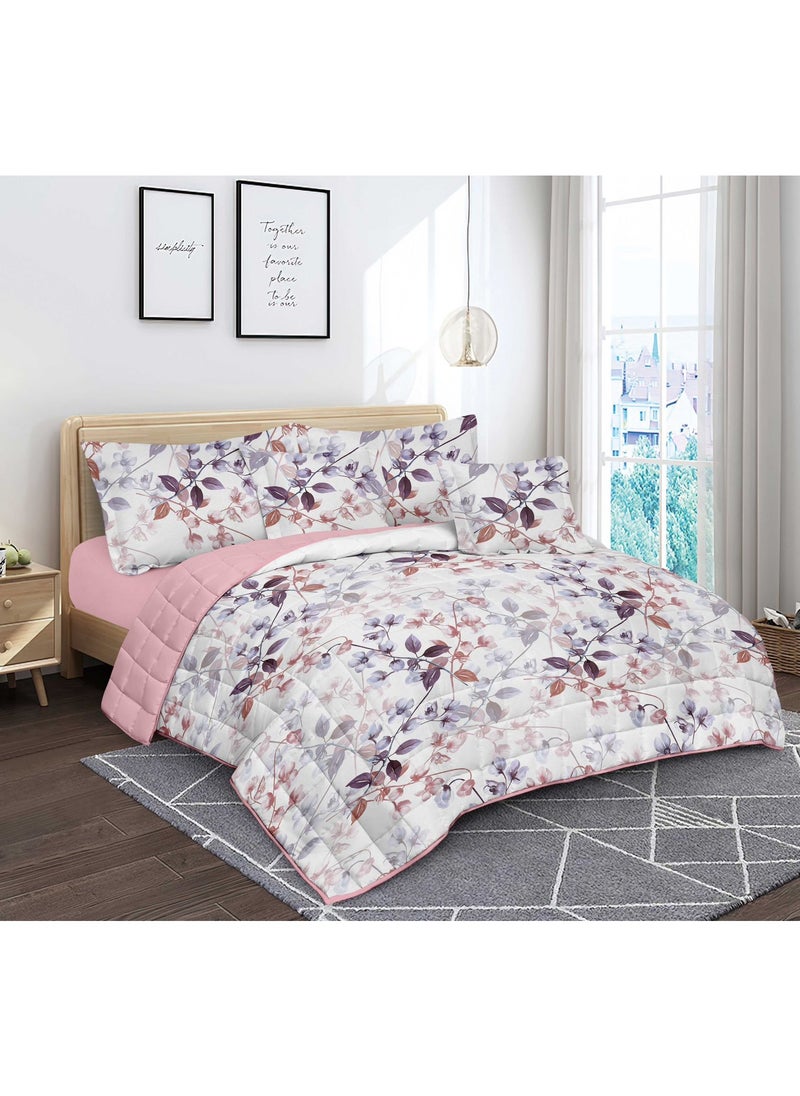 Red Rose A practical summer double bed sheet with a printed design to suit your room's decor, made of microfiber, measuring 230*250cm.  - Image 1