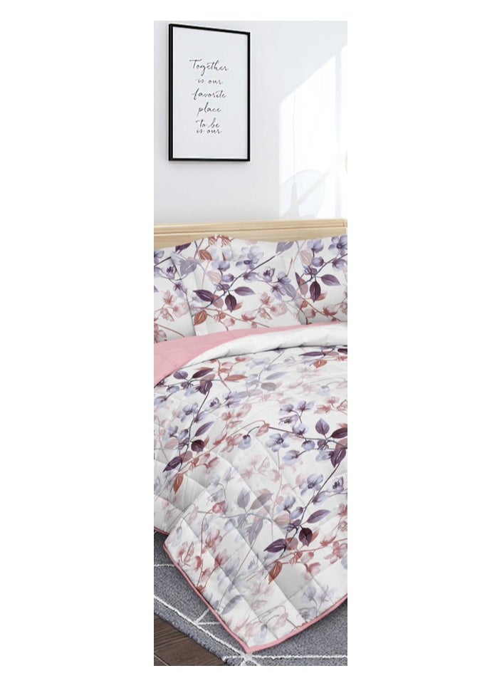 Red Rose A practical summer double bed sheet with a printed design to suit your room's decor, made of microfiber, measuring 230*250cm.  - Image 3