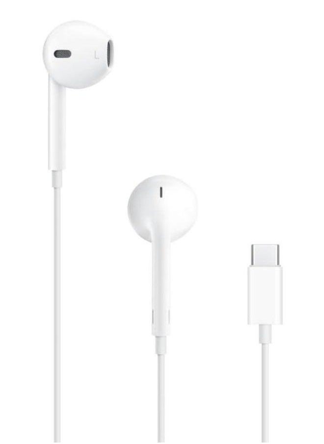 Generic - Earpods with USB C Wired Earbuds Microphone & Volume Control, In-ear Headphones for iPhone 15 Pro Max, iPad Pro/Air, Samsung (White) - Image 1