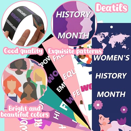 Wehhbtye 180Pcs Women's History Month Bookmarks, 12 Styles Feminism Freedom Bookmarks with Double-Sided Print, Inspirational Female Rights Awareness Book Marks for Women Day Party Office Supply - Image 3