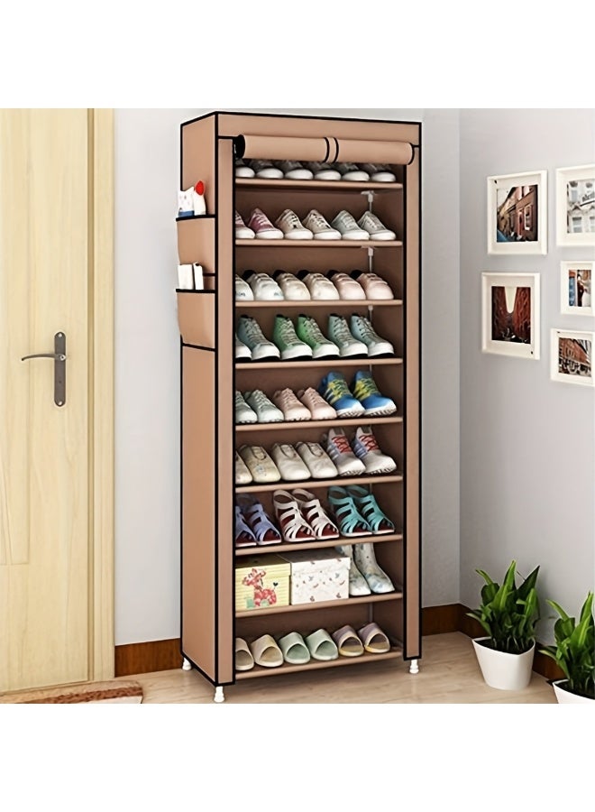 بلومنغ تايم رف أحذية بني اللون مكون من 9 طبقات، 60 × 30 × 160 سم - Image 1