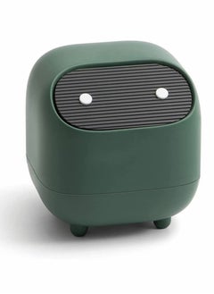Generic Mini Desktop Trash Bin, Car Waste Trash Can, Double-layer Push-type, Cute Ninja Shape with Push Lid, Effectively Isolate Odors, for Kitchen Bathroom Office Desk (Green)  - Image 1