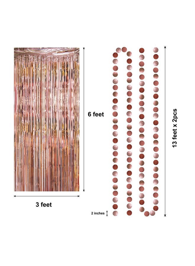 Decor365 ستارة خلفية من شرائط اللمعان باللون الوردي الذهبي لتزيين الحفلات، زينة دائرية معلقة لحفلة عيد الميلاد، الزفاف، الخطوبة، خلفية حفل الزفاف، حفلة استحمام الطفل، حفلة عيد الميلاد، حفلة عيد الميلاد السادسة عشر - Image 3