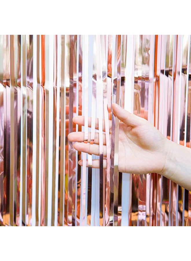 Decor365 ستارة خلفية من شرائط اللمعان باللون الوردي الذهبي لتزيين الحفلات، زينة دائرية معلقة لحفلة عيد الميلاد، الزفاف، الخطوبة، خلفية حفل الزفاف، حفلة استحمام الطفل، حفلة عيد الميلاد، حفلة عيد الميلاد السادسة عشر - Image 5