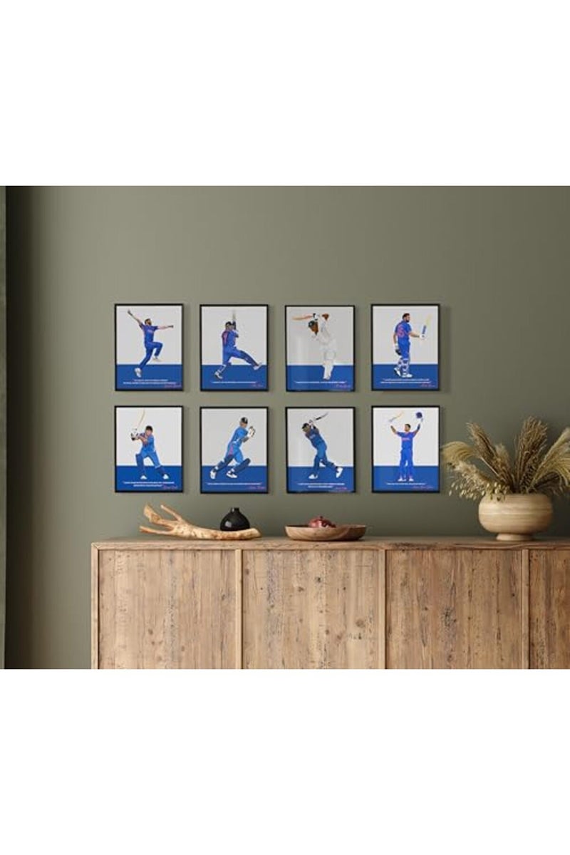 QUOTE - UNQUOTE ART Virat Kohli Poster Framed Sports Posters - Original Cricket Posters for Wall - 13x17 inches - Black Frame - Image 3