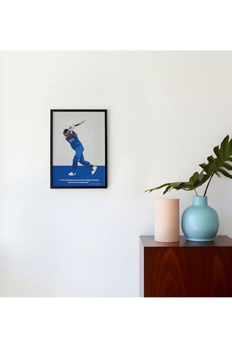 QUOTE - UNQUOTE ART Virat Kohli Poster Framed Sports Posters - Original Cricket Posters for Wall - 13x17 inches - Black Frame - Image 2