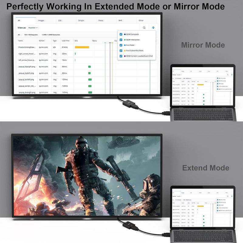 Benfei محول HDMI إلى VGA، مدخل HDMI أنثوي إلى مخرج VGA ذكري مع مقبس صوت 3.5 مم متوافق مع عصا التلفاز، الكمبيوتر، اللابتوب، إلخ - عبوتان - Image 4