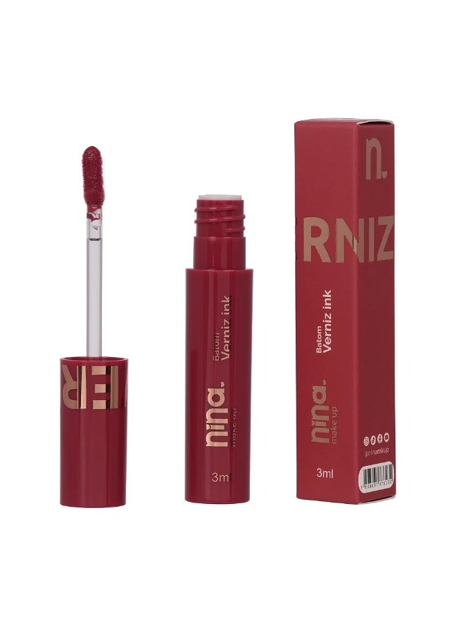 Nina Makeup INK VARNISH LIQUID LIPSTICK - 05 HAPPINESS - NINA MAKEUP - Image 4