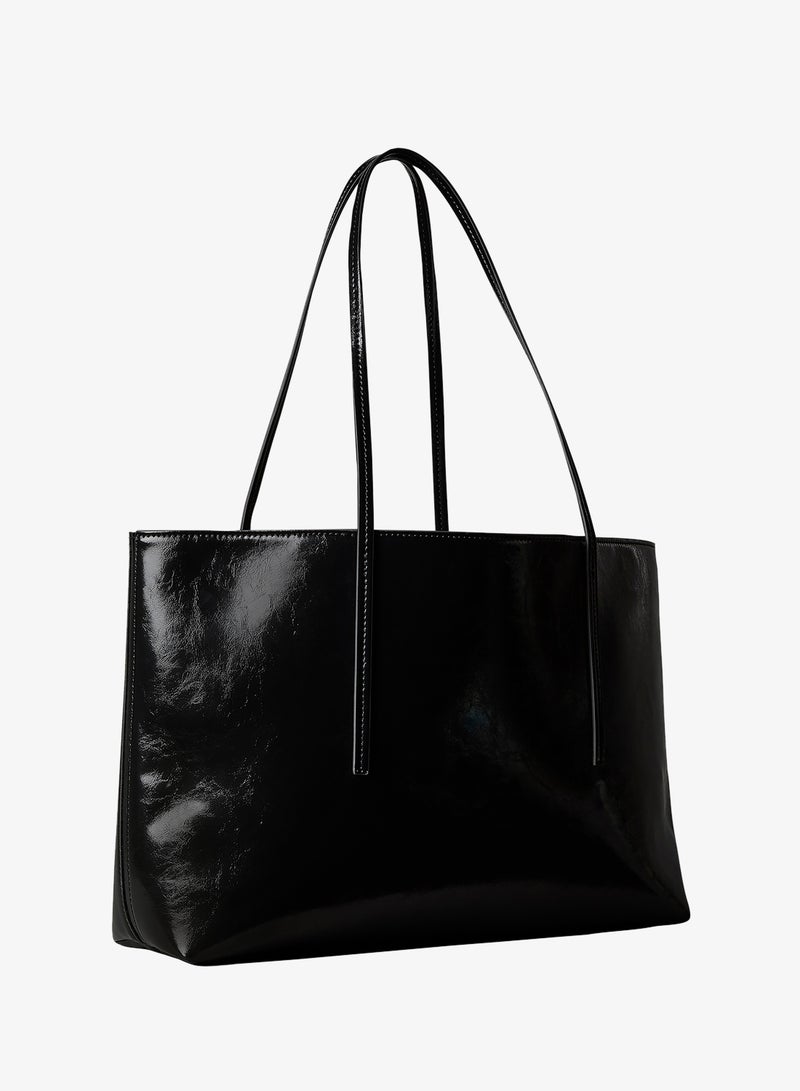 CALVIN KLEIN Foil Logo Glossy Tote Bag With Pouch - Image 2