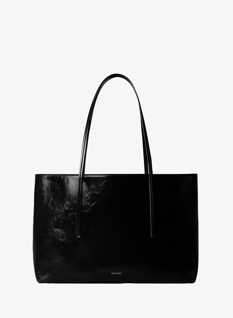 CALVIN KLEIN Foil Logo Glossy Tote Bag With Pouch - Image 1