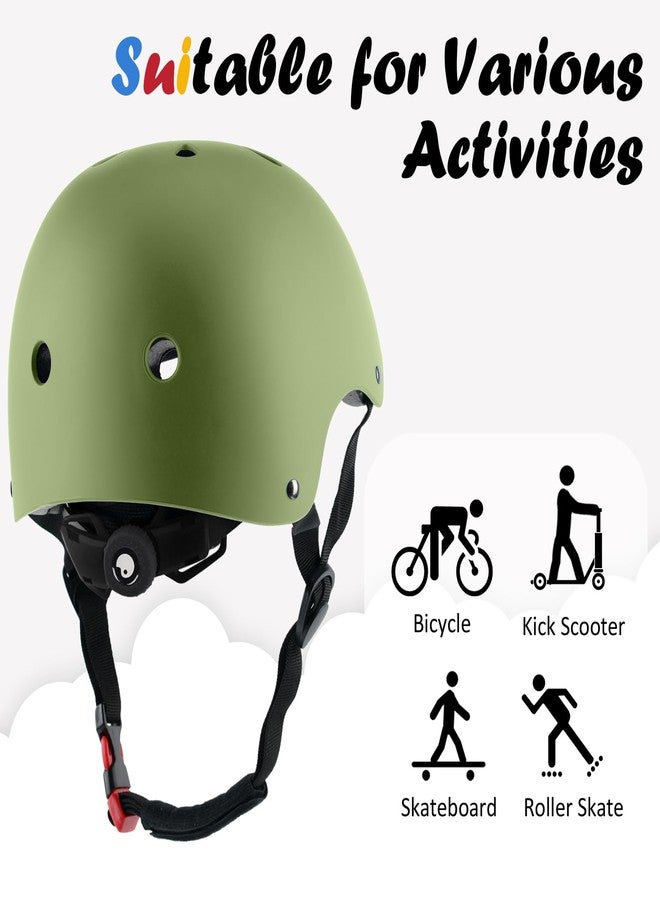Ouwoer Kids Bike Helmet, Adjustable and Multi-Sport, from Toddler to Youth, 3 Sizes (Olive) - Image 4