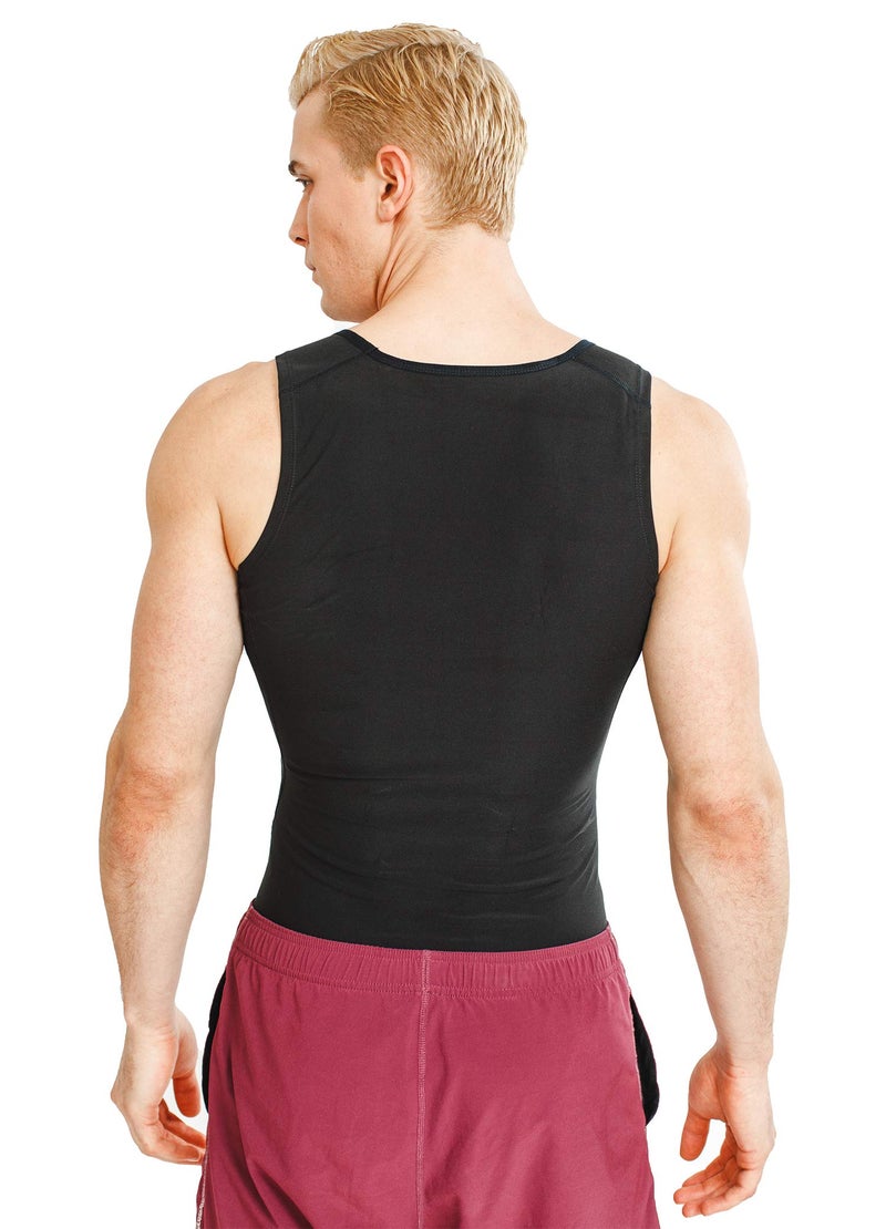 Sweat Shaper Men’s Premium Slimming Shapewear Workout Sauna Tank Top Vest, Black, Large-X Large - Image 4