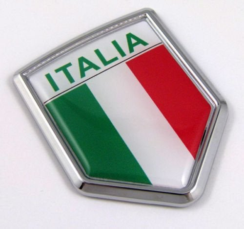 Car Chrome Decals CBSHD101A Italia Italy Italian Flag Car Chrome Emblem Decal 3D Sticker - Image 4