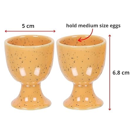 Qimacplus Elevate Your Breakfast Experience Soft Boiled Egg Holder Set Stylish Ceramic Egg Cups Perfect Housewarming Gift Set of 6 (Mustard) - Image 5