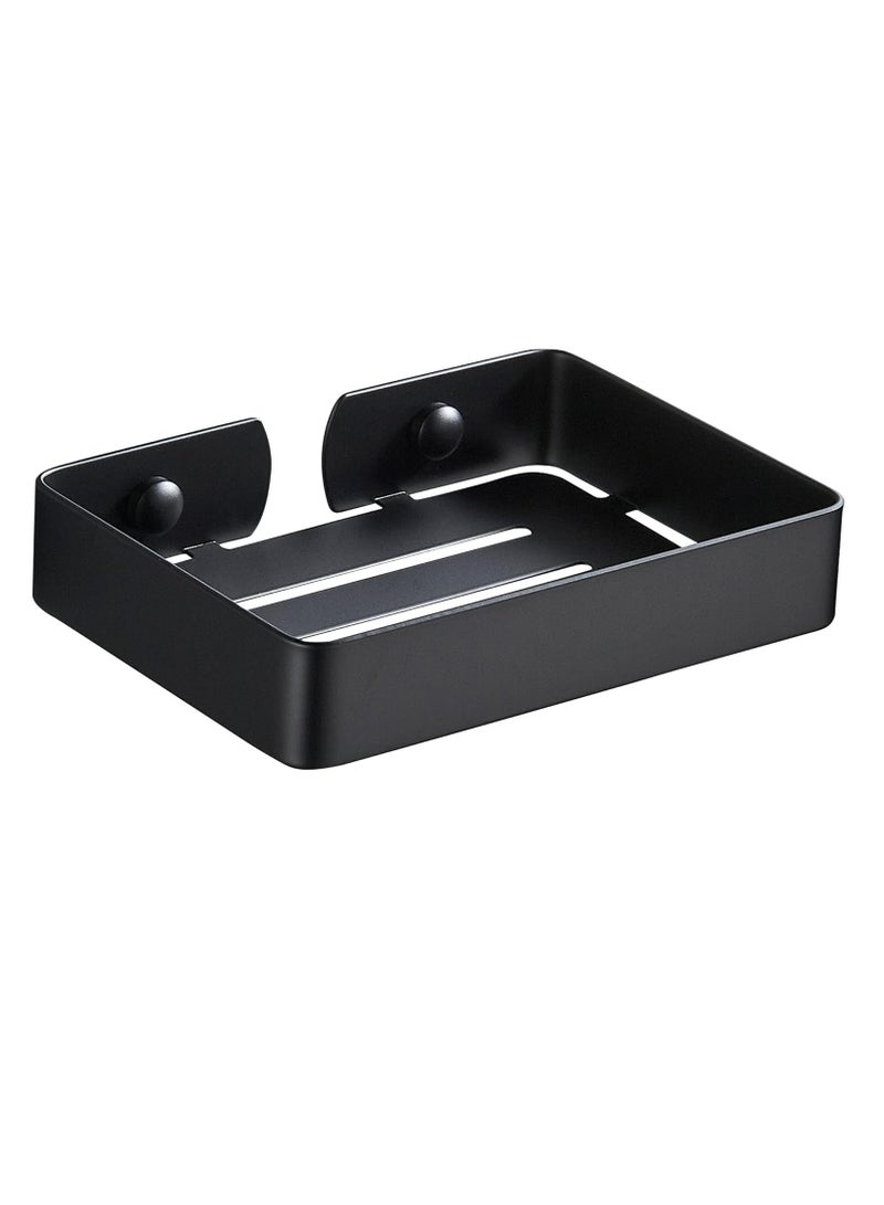 Oasisgalore Wall Mounted Soap Dish Holder for Shower Stainless Steel Soap Tray with Self Draining (Black) - Image 1