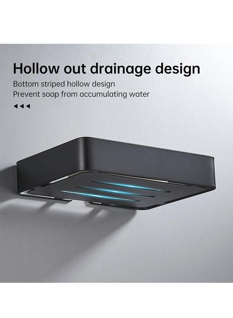 Oasisgalore Wall Mounted Soap Dish Holder for Shower Stainless Steel Soap Tray with Self Draining (Black) - Image 5