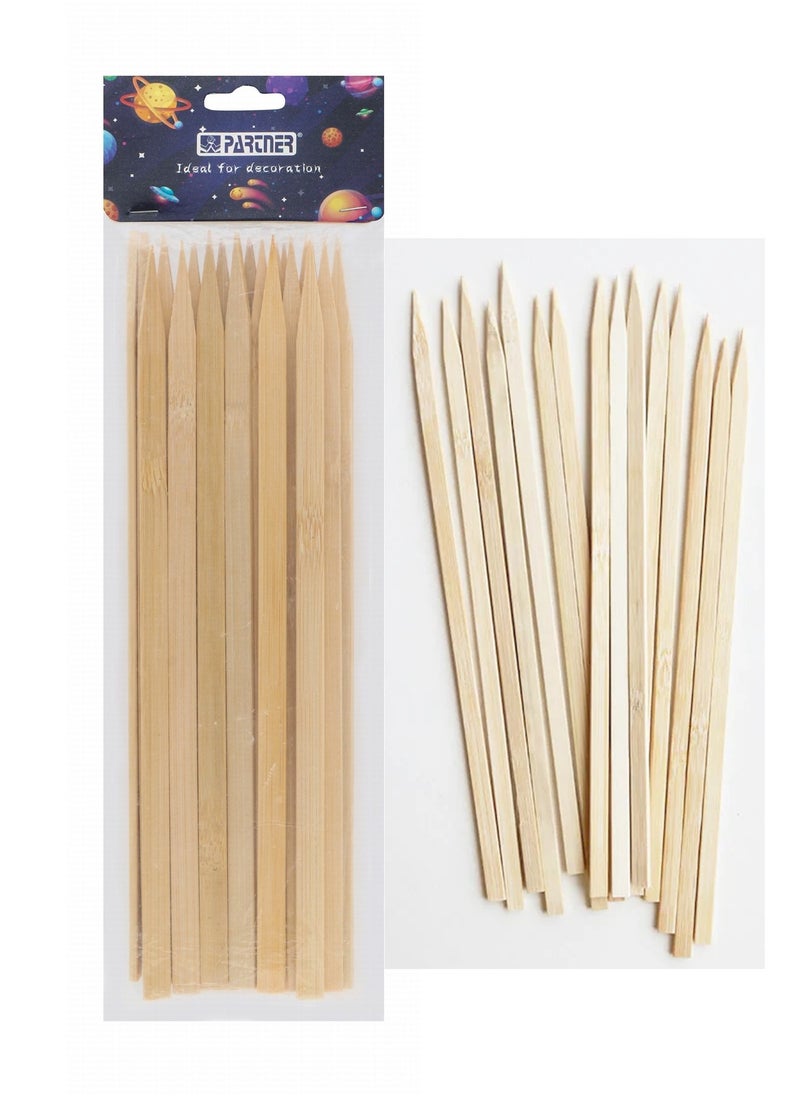 PARTNER - 25-Piece Wooden Sticks For Art And Crafts 30cm Length - Image 1