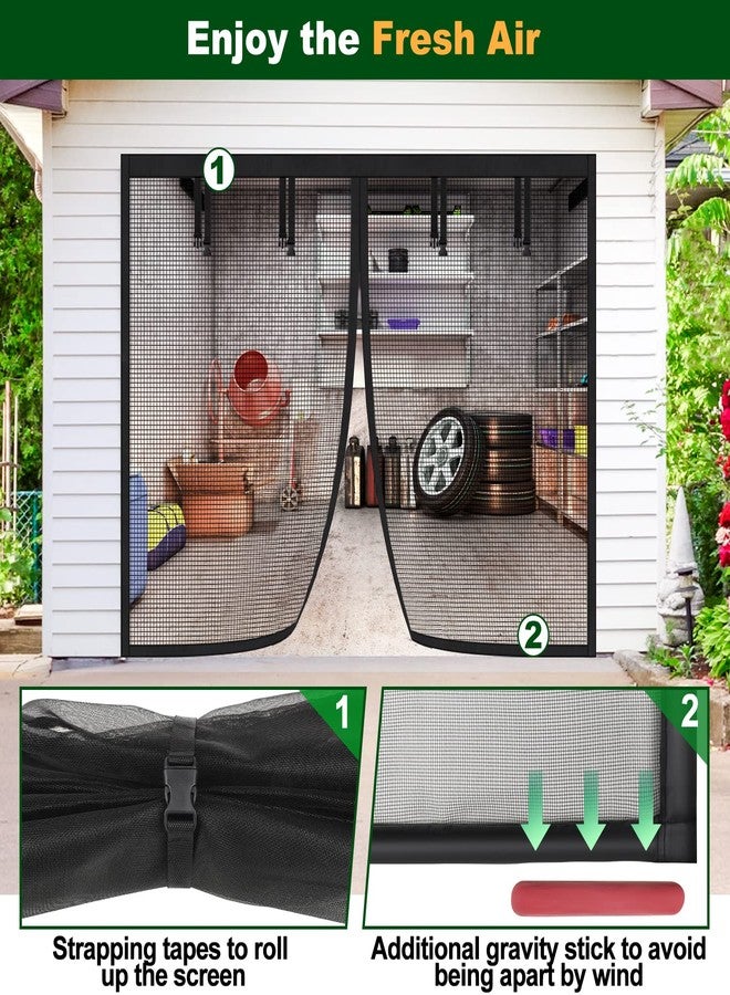 UUP Garage Door Screen for 1 Car Garage, Heavy Duty (8 x 7) Magnetic Screen Door Durable Fiberglass Screen Mesh with Stronger Magnets Auto Close, Fresh Air in - Kid and Pet Safe, Easy Install, All Season - Image 5