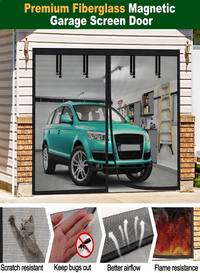 UUP Garage Door Screen for 1 Car Garage, Heavy Duty (8 x 7) Magnetic Screen Door Durable Fiberglass Screen Mesh with Stronger Magnets Auto Close, Fresh Air in - Kid and Pet Safe, Easy Install, All Season - Image 2