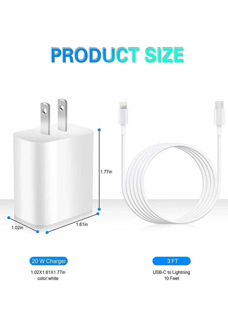 GENNEXT - iPhone 13 Fast Charger【Apple MFi Certified】20W USB C Fast Charger Block PD Wall Plug Charger with 3FT Type C to Lightning Cable for iPhone 13/13 Pro/13 Pro Max/12/12 Pro/11/11 Pro/XS Max/XR/AirPods - Image 1
