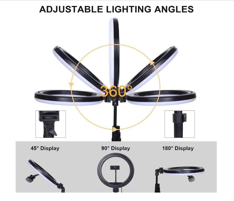 DDLC Ring Light 12" with Tripod 5m Collar mic Stand for Video Shooting Professional Studio Light with Tripod Photography Halo YouTube ringlight kit for YouTube Instagram Accessories (12inch mic) - Image 3