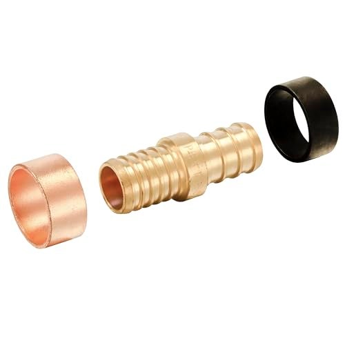 EFIELD 10Pack EFIELD 12 Pex X 12 Polybutylene Transition Brass Coupling with Rings For Connect Pex and PB PipePEX1807495 - Image 1