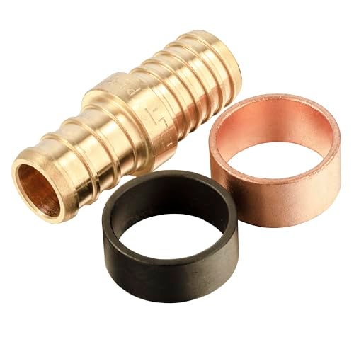 EFIELD 10Pack EFIELD 12 Pex X 12 Polybutylene Transition Brass Coupling with Rings For Connect Pex and PB PipePEX1807495 - Image 3
