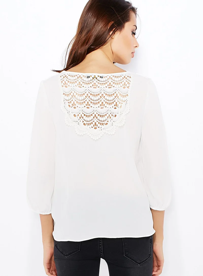 Ginger Lace Back Wrap Top