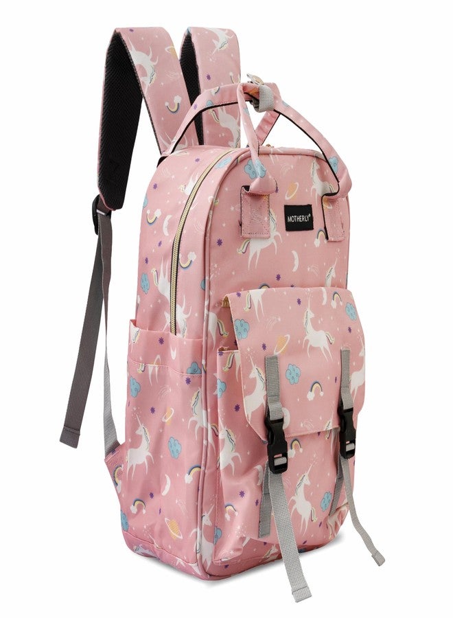 Motherly Printed Diaper Bag for Mothers for Travel, Maternity Bag for Newborn Baby, Mothers Travelling Bag, Multiple Pocket Water Resistant Baby Bag, Hospital Bag for moms (Unicorn Pink) - Image 1