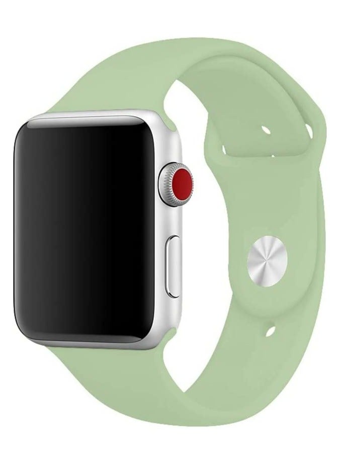 VITION Sports Band for Apple Watch 45mm 44mm 42mm Soft Silicone Replacement Wrist Strap Compatible with iWatch Apple Watch Series 7/SE/6/5/4/3/2/1 Mint - Image 1