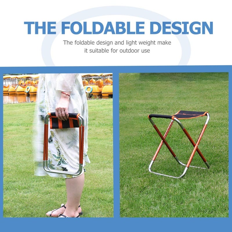 Portable Folding Camping Stool Lightweight Compact Outdoor Chair For Hiking Beach BBQ - Image 5