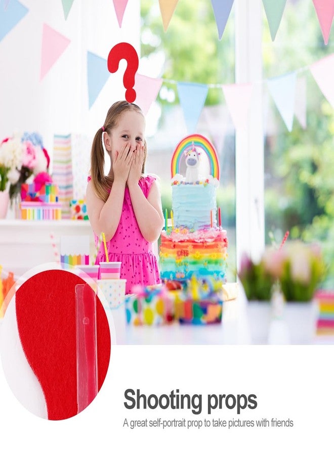 أموسفون طوق رأس على شكل علامة استفهام من قطعتين من آموسفن، مثالي لحفلات التصوير، طوق رأس لحفلات الكريسماس، طوق شعر، قطعة رأس تنكرية، هدايا للحفلات، أحمر - Image 2