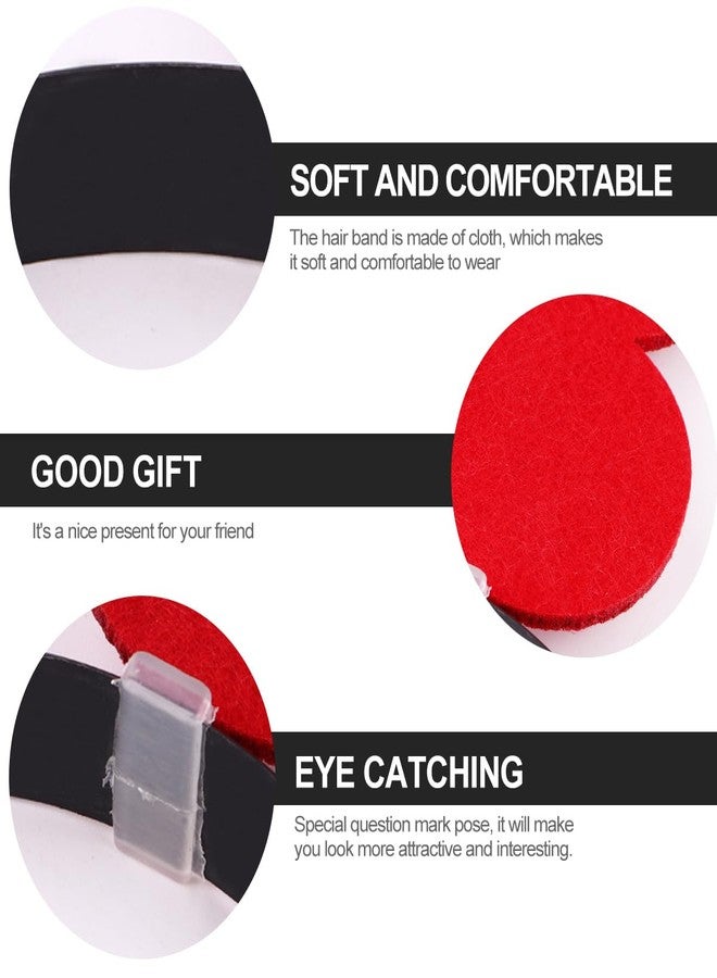 أموسفون طوق رأس على شكل علامة استفهام من قطعتين من آموسفن، مثالي لحفلات التصوير، طوق رأس لحفلات الكريسماس، طوق شعر، قطعة رأس تنكرية، هدايا للحفلات، أحمر - Image 5