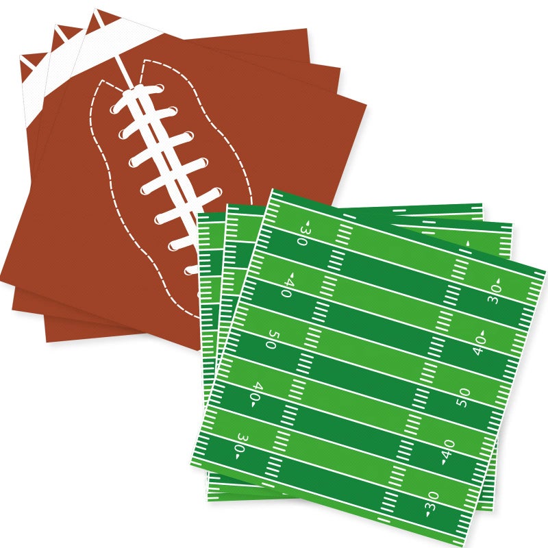 100pcs Football Napkins Football Party Supplies Decorations Disposable Paper Napkins Set for Sport Football Frenzy Game Time Tailgate Party Favors 2 Design