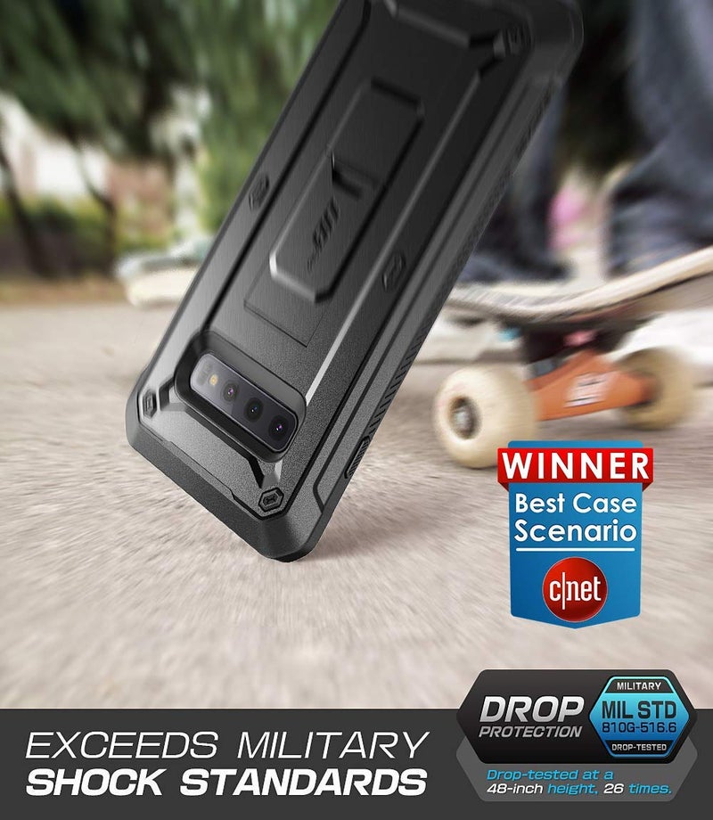 SUPCASE for Samsung Galaxy S10 Plus Case with Satnd (Unicorn Beetle Pro), [Built-in Belt Clip] Heavy Duty Shockproof Protective Phone Case Without Built-in Screen Protector for Galaxy S10 Plus, Black - Image 4