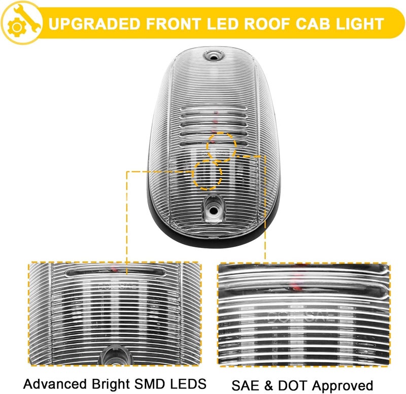 R&F Auto 5Pcs LED Cab Roof Marker Lights for Ram 1500 2500 3500 4500 5500 (2003-2018) - Image 4
