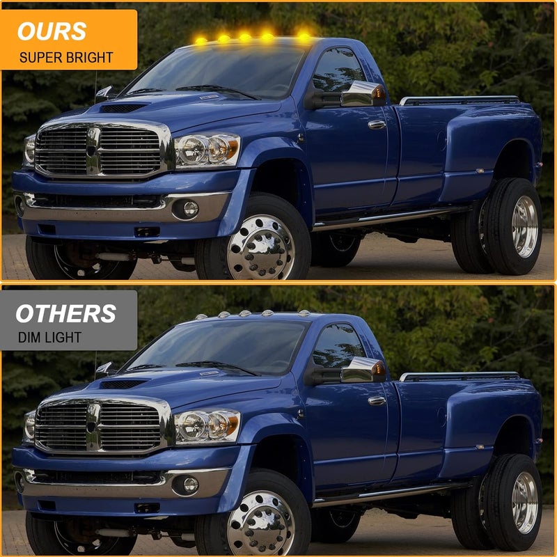 R&F Auto 5Pcs LED Cab Roof Marker Lights for Ram 1500 2500 3500 4500 5500 (2003-2018) - Image 2