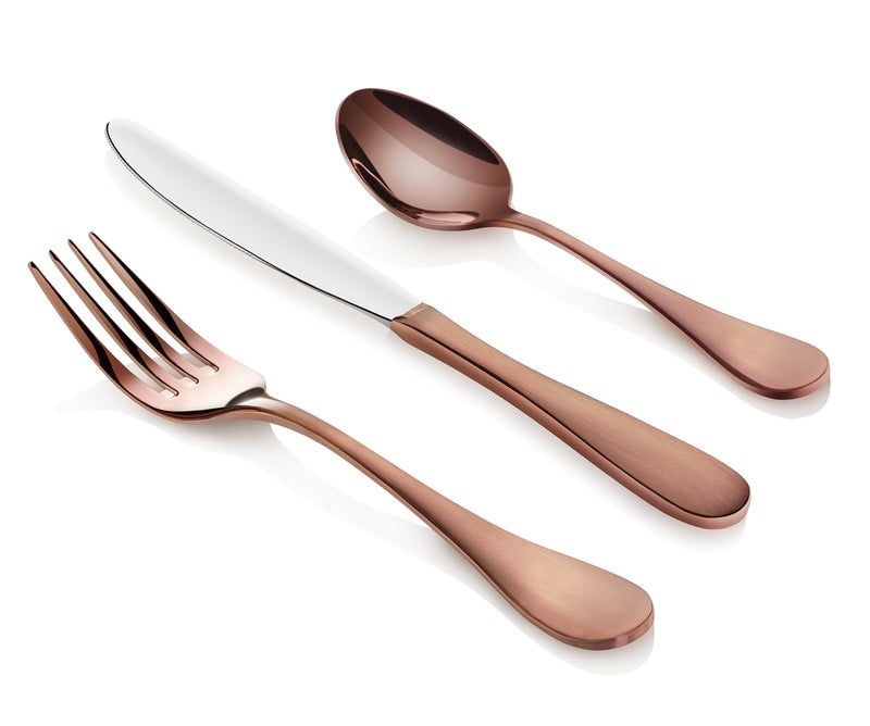 Artaste 56891 Rain 1810 Stainless Steel Flatware 36Piece Set Copper Finish Service for 12